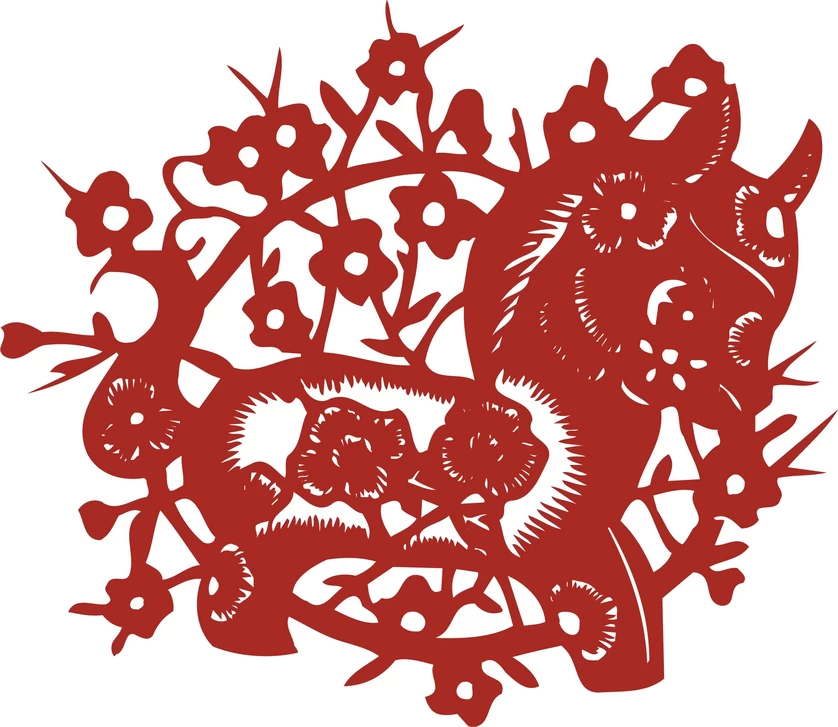 中国风中式传统喜庆民俗人物动物窗花剪纸插画边框AI矢量PNG素材【1527】